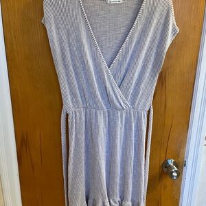 Caution To The Wind Gray Striped Dress